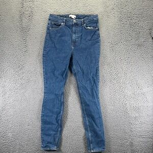 H&M Jeans Womens 12 Blue Cotton Denim Skinny Workwear Utility Travel Stretch